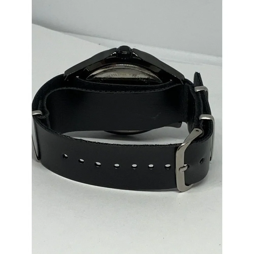 Relic ZR15820 All Black Stainless Steel Watch W/ Custom Nato Band FR54